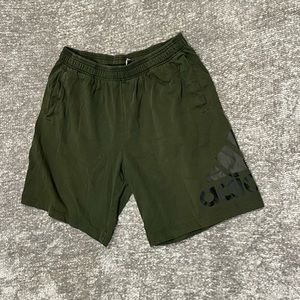 Forest green Adidas athletic lounge shorts